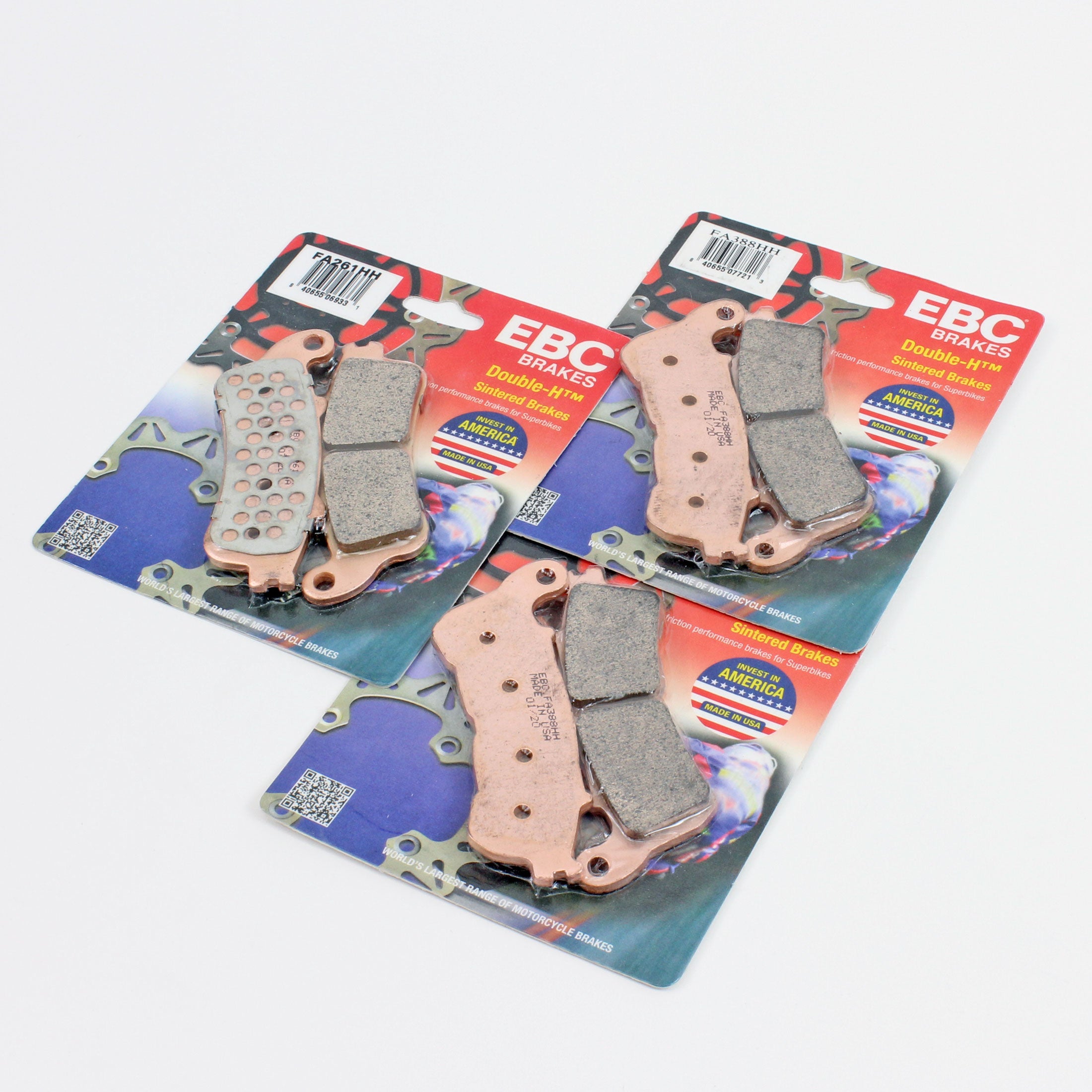 EBC HH Rated Sintered Brake Pad Front & Rear Set-3 Pair FA388HHx2 & FA261HHx1