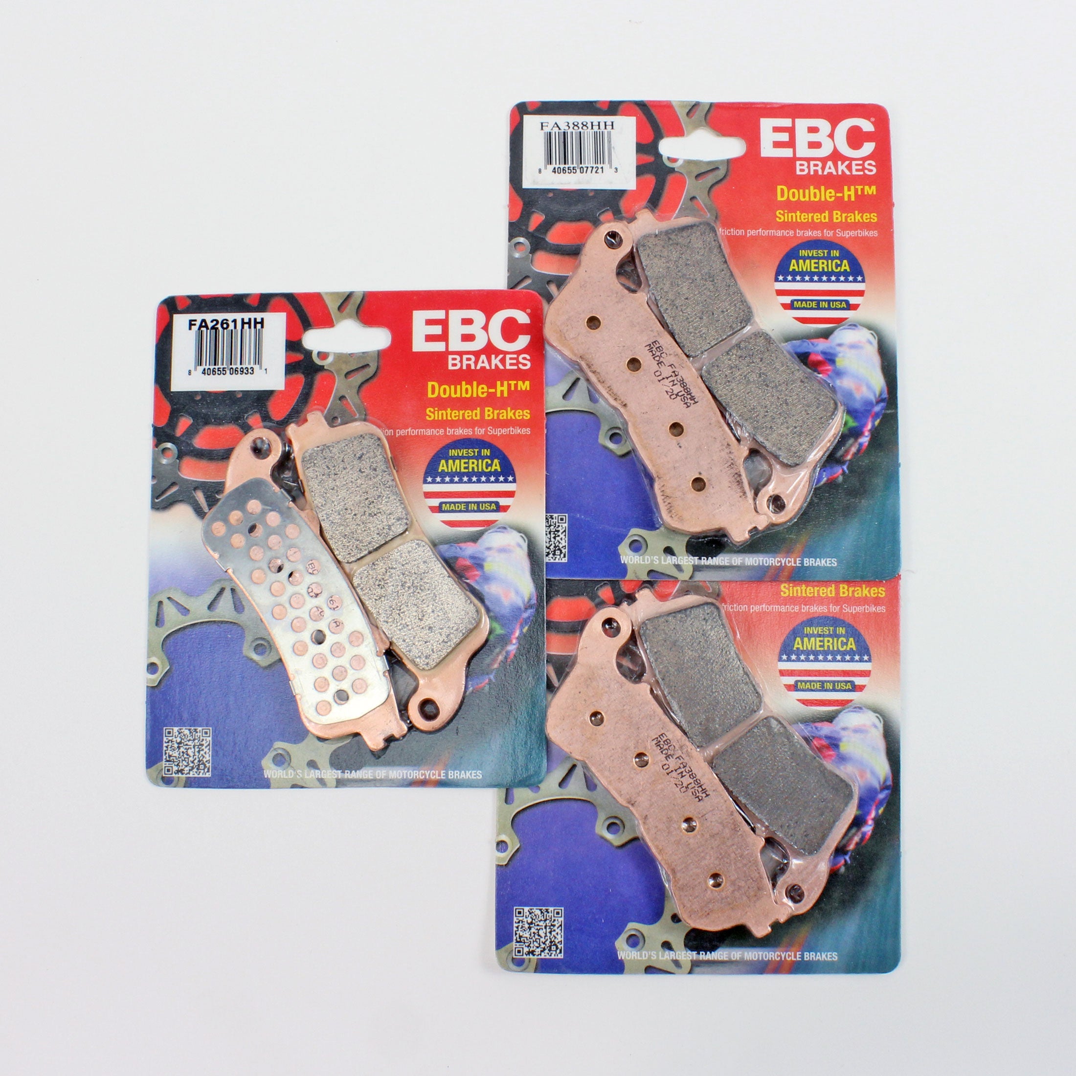 EBC HH Rated Sintered Brake Pad Front & Rear Set-3 Pair FA388HHx2 & FA261HHx1 - 0