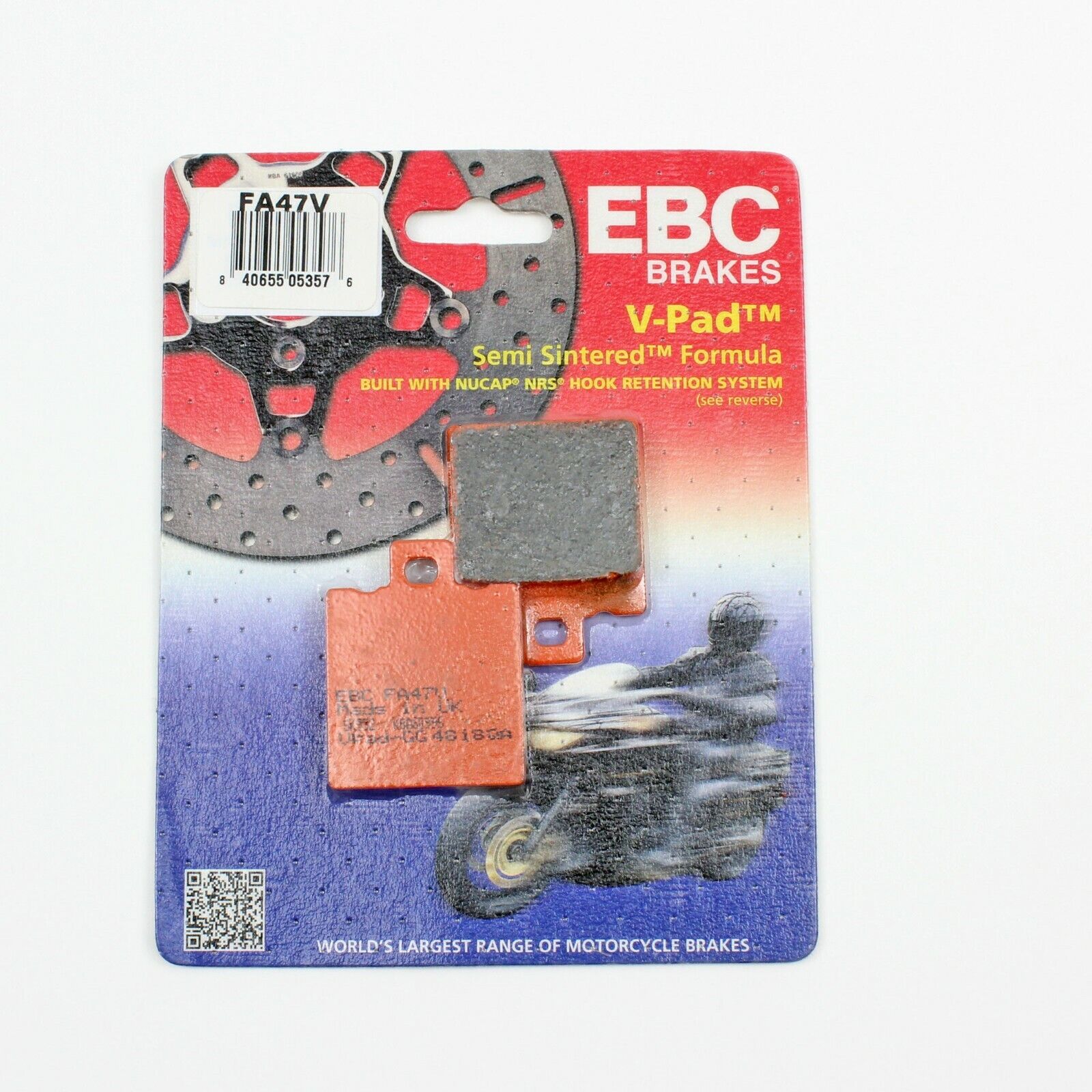 EBC Semi-Sintered Brake V-Pads for 1987-1988 Husqvarna TE510-Front