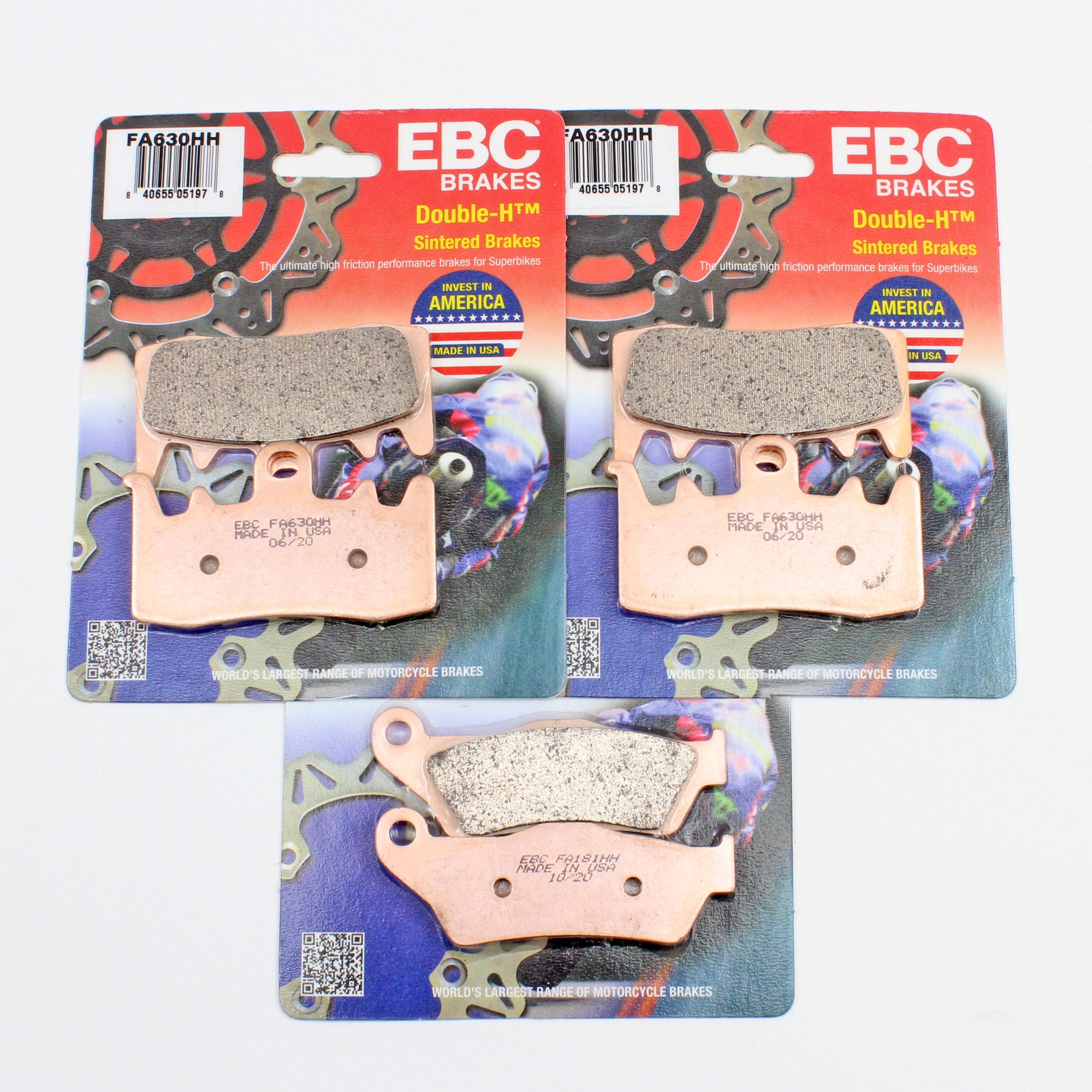 EBC Front & Rear Sintered Ducati Brake Pad Set  FA630HHx2 & FA181HHx1-3 Pair