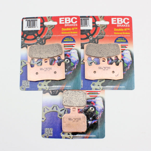EBC Front & Rear Sintered Ducati Brake Pad Set  FA630HHx2 & FA266HHx1-3 Pair