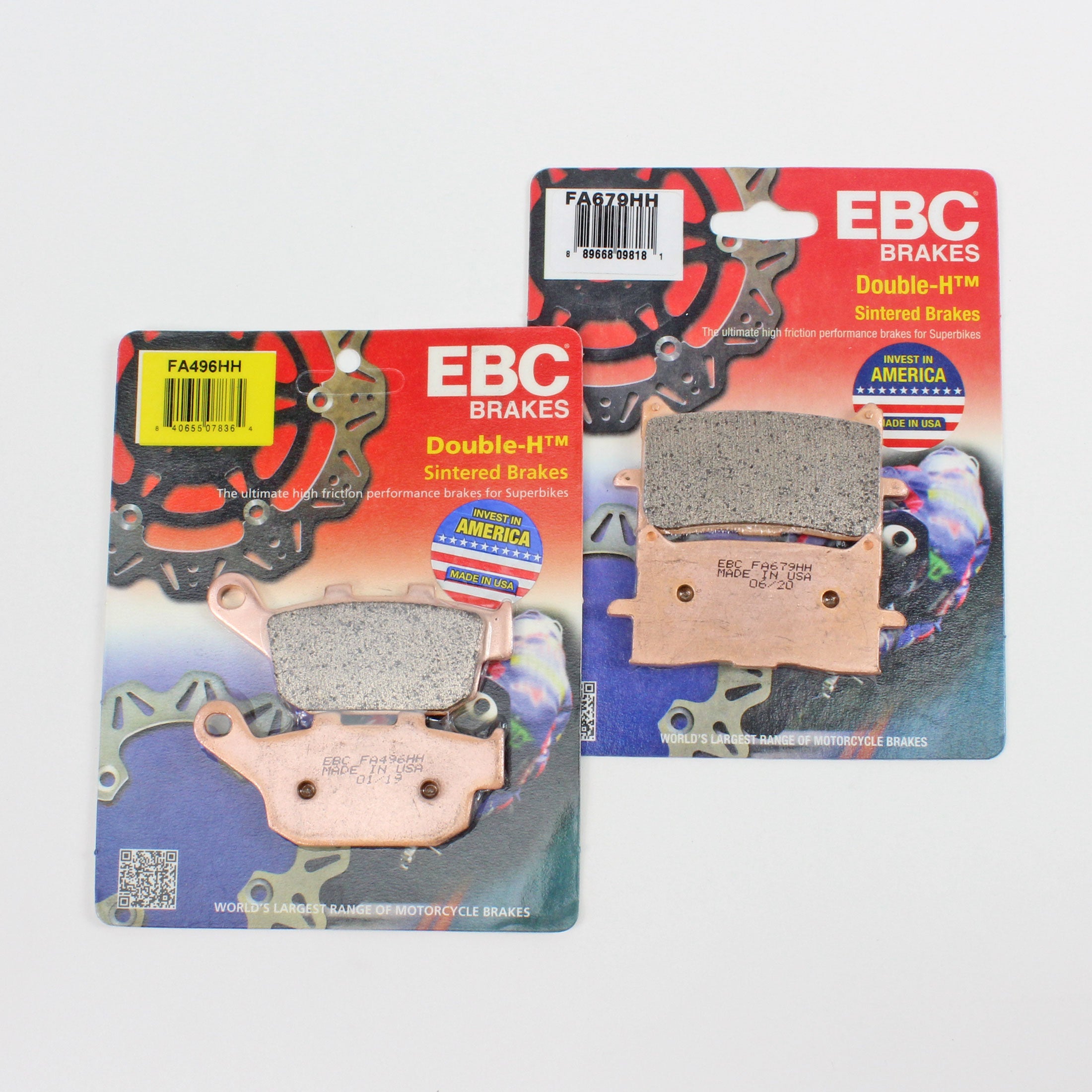 Front & Rear EBC FA679HHx1 & FA496HHx1 Rated Sintered Brake Pads-2 Pair - 0