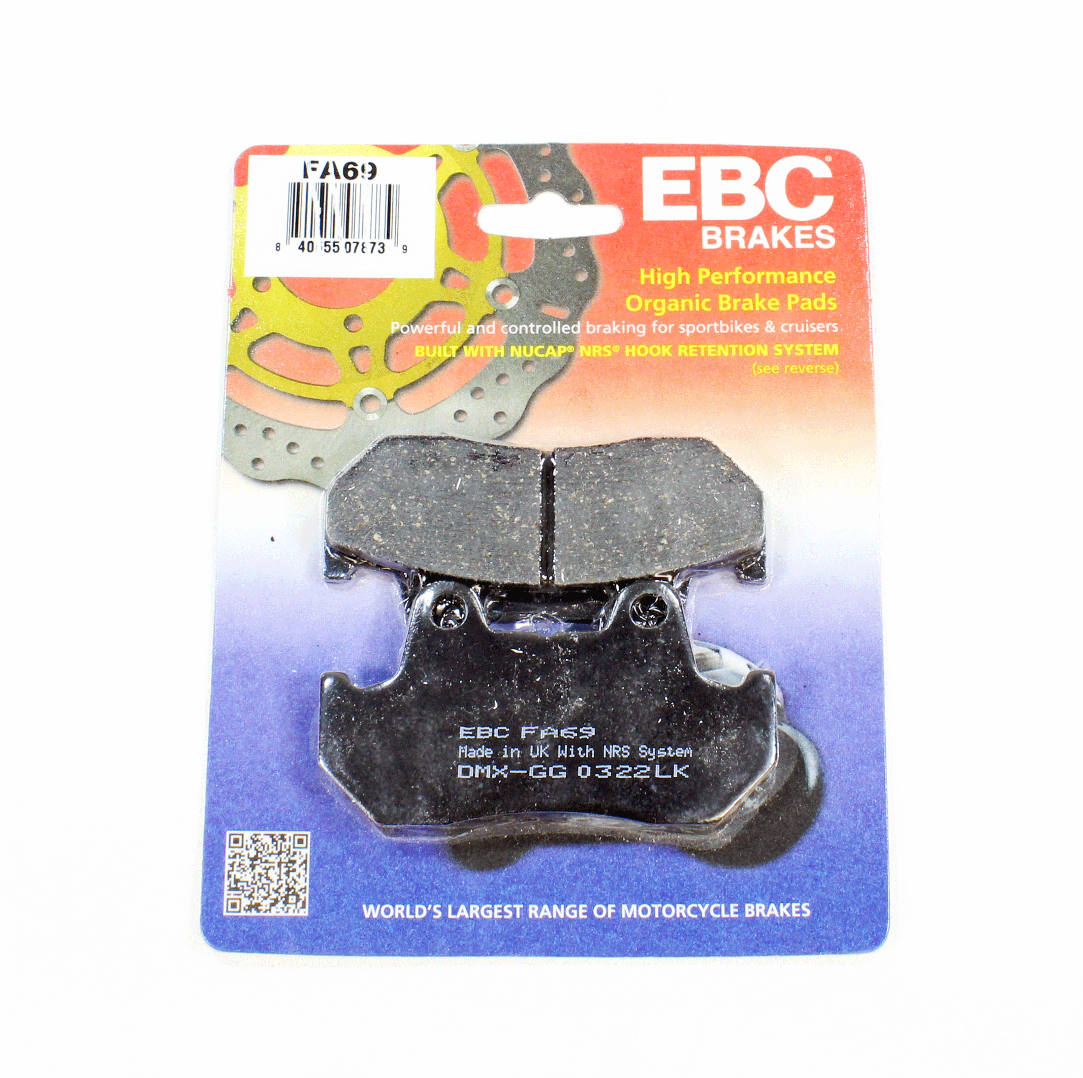 EBC Brake Pads Organic  for 1983 Honda Nighthawk 550:CB550SC-Front/Rear