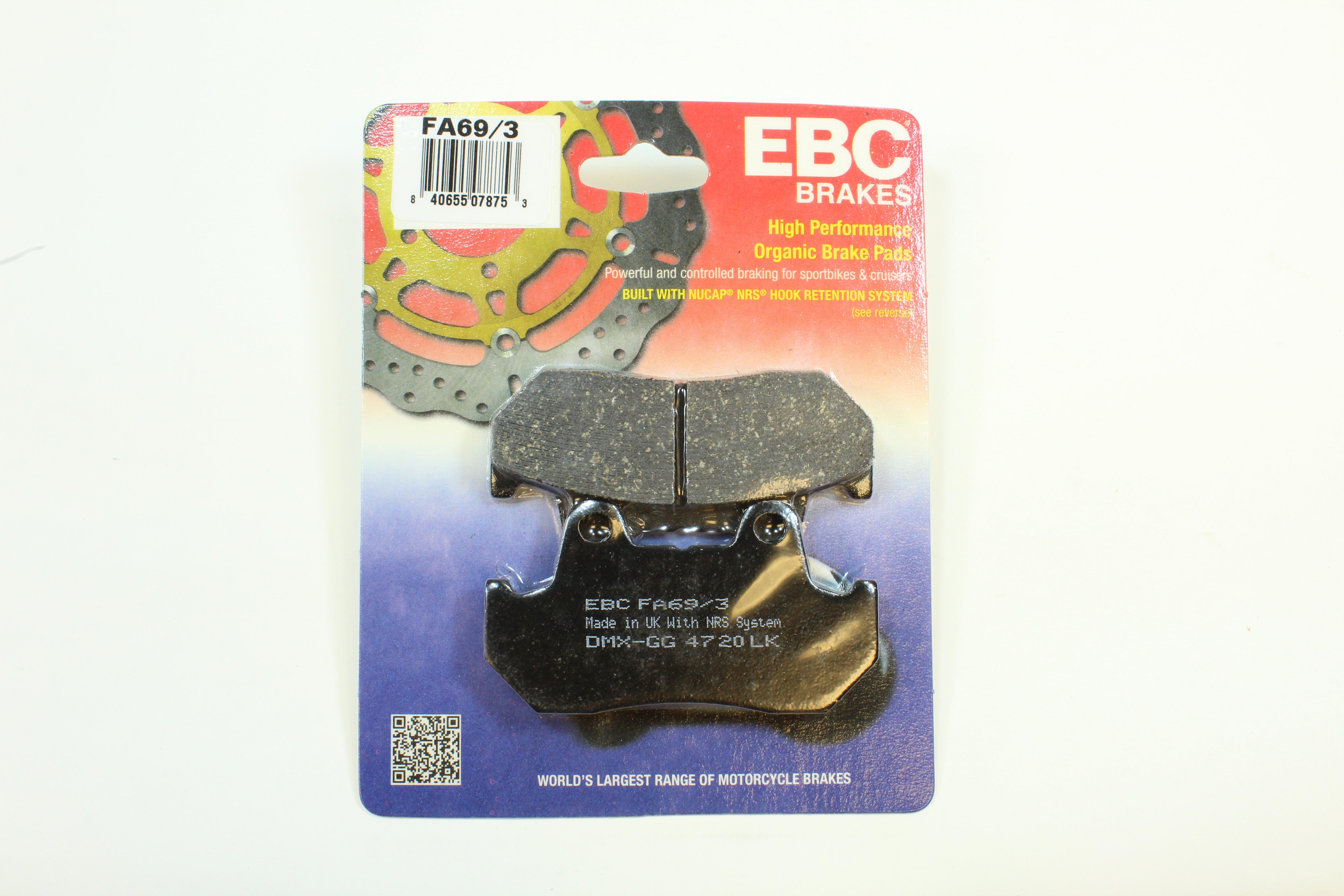 EBC Brake Pads Organic  for 1992-1996 Honda Goldwing 1500:GL1500I Interstate-Front/Rear