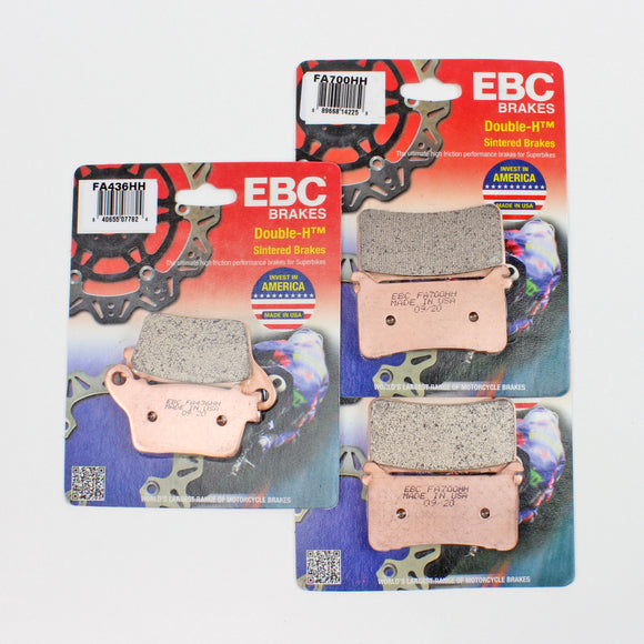 Front & Rear EBC FA700HHx2 & FA436HHx1 Rated Sintered Brake Pads-3 Pair