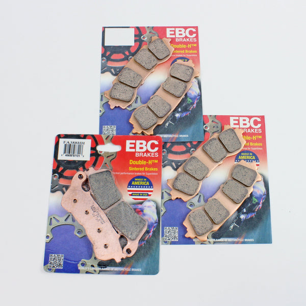 Front & Rear EBC FA717HHx2 & FA388HHx1 Rated Sintered Brake Pads-3 Pair