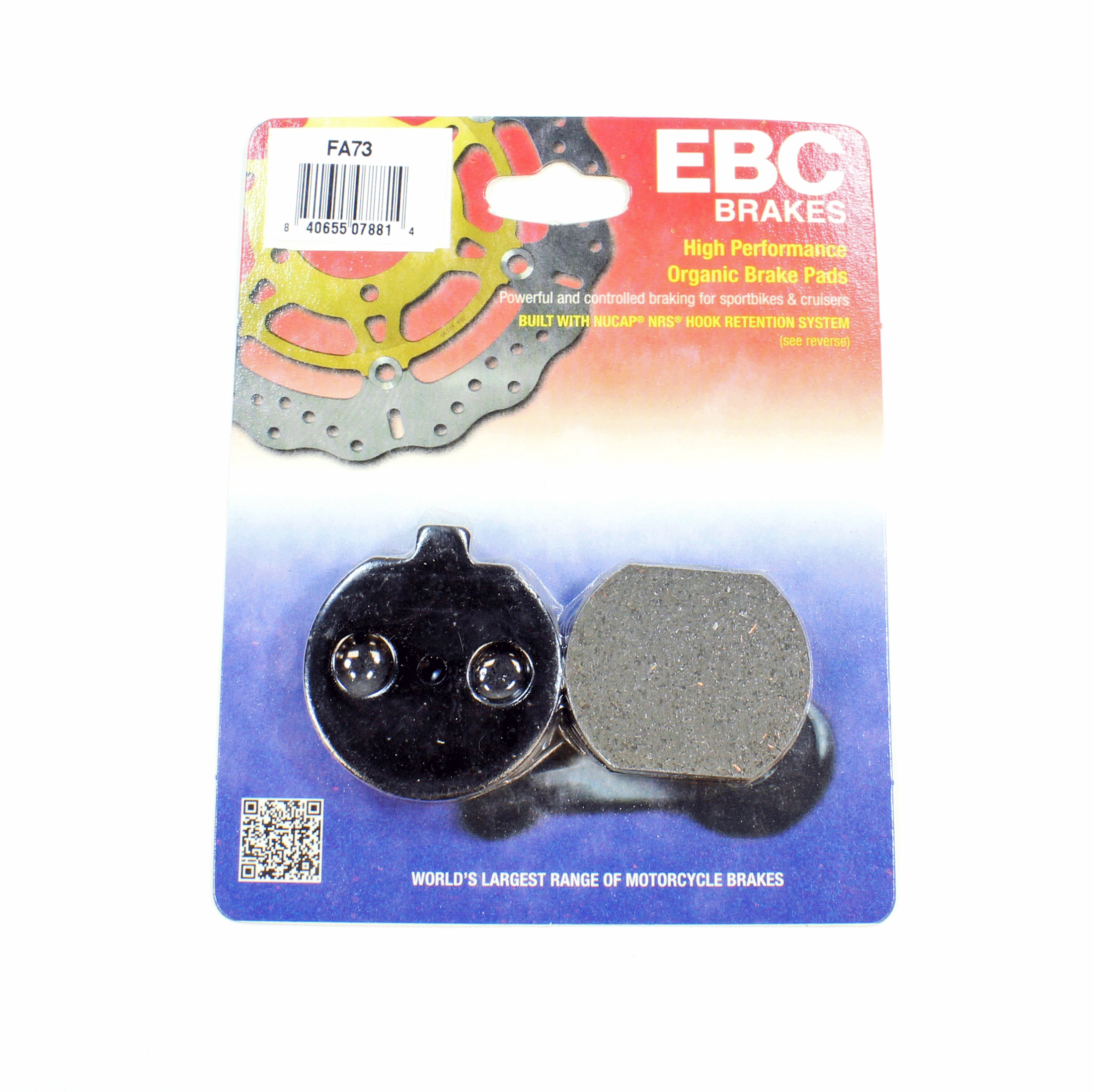 Brakecrafters Brake Pads EBC FA73 PERFORMANCE ORGANIC FRONT BRAKE PADS