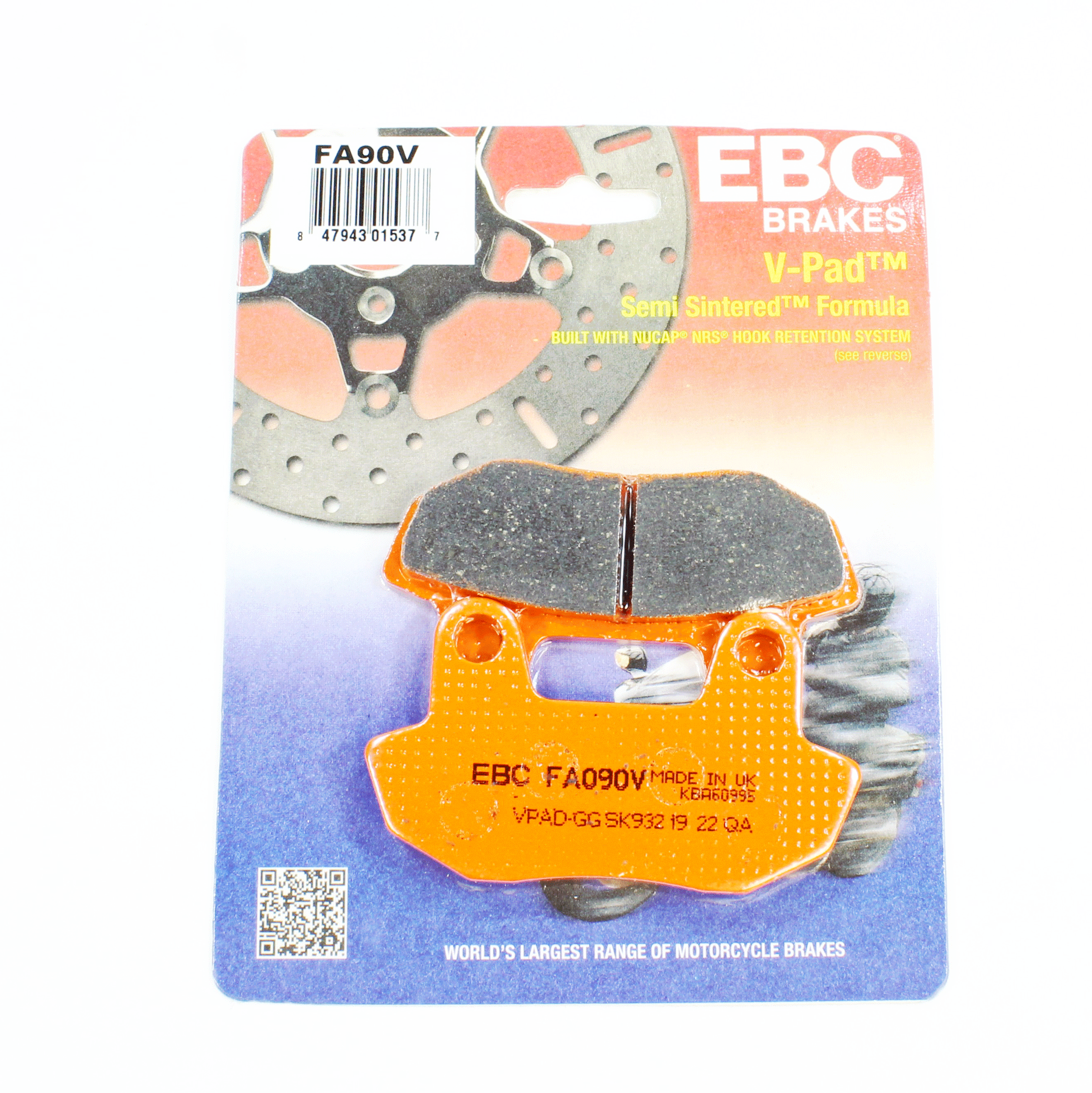 EBC Semi-Sintered Brake V-Pads for 1984-1985 Honda Shadow 700:VT700C-Front