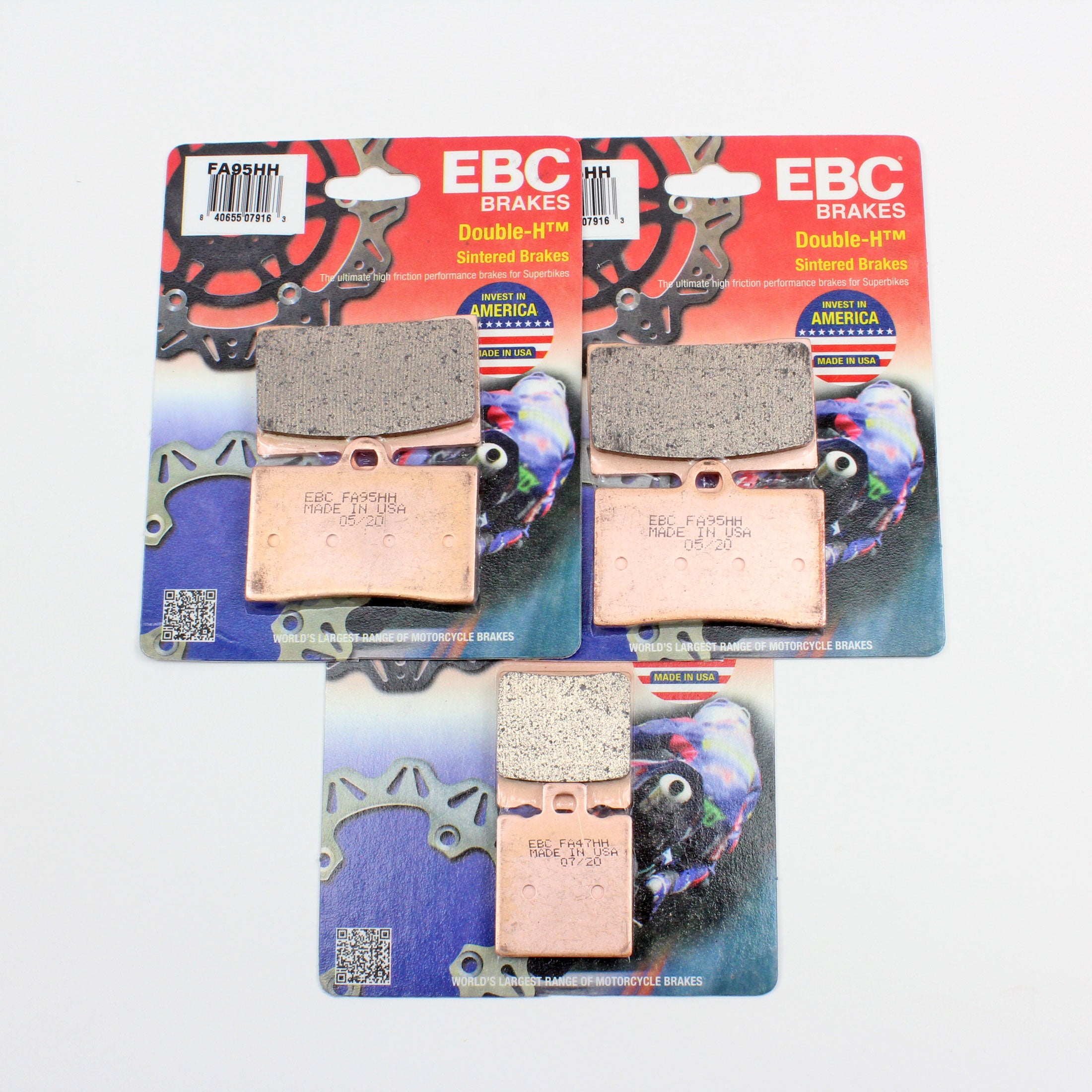 EBC Front & Rear Sintered Ducati Brake Pad Set  FA95HHx2 & FA47HHx1-3 Pair - 0