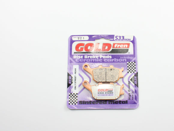 GoldFren Brake Pads S33 Ceramic Carbon  for 1995-1998 Honda CBR600F3-Rear