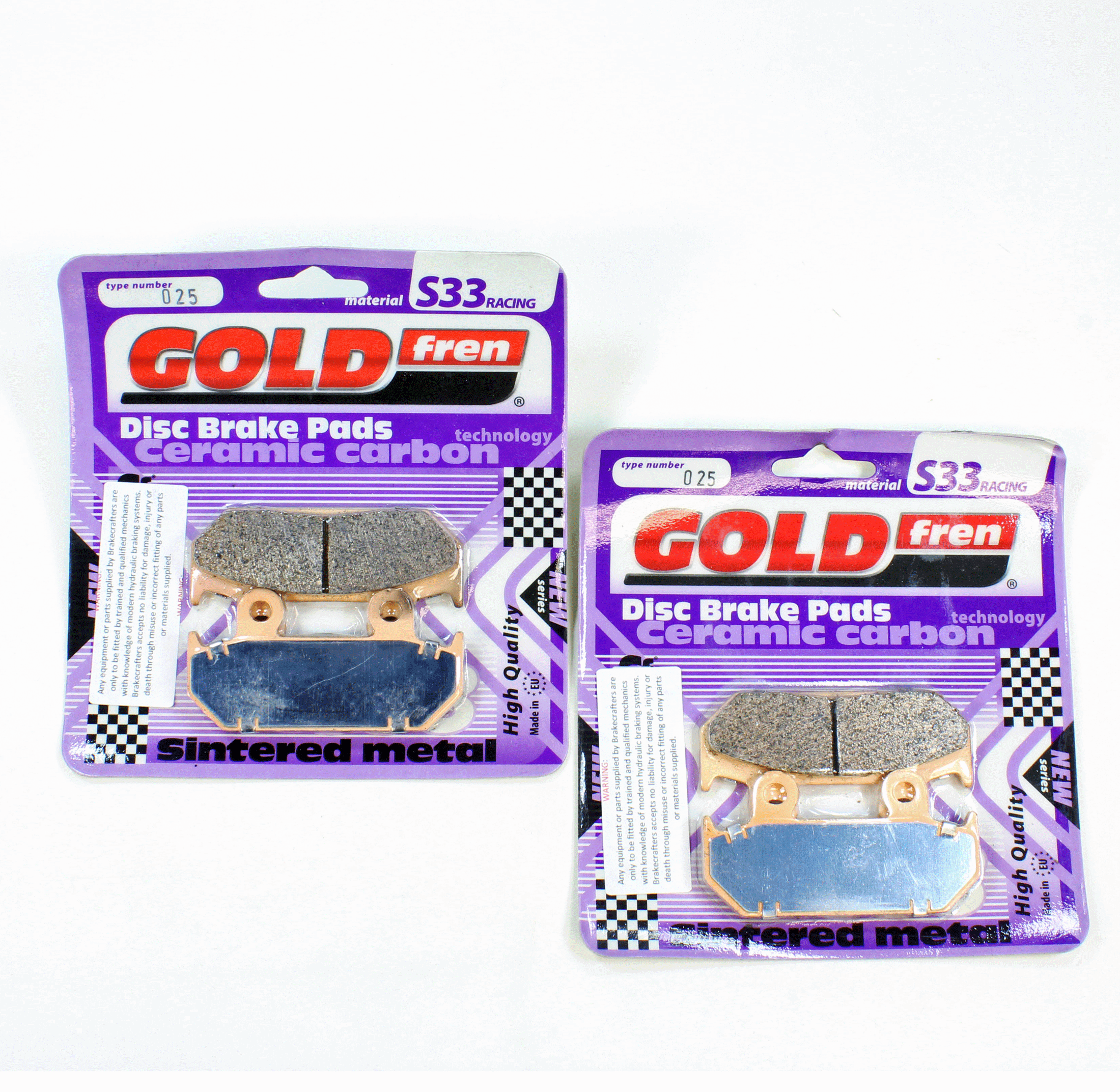 GoldFren Brake Pad Set S33 Ceramic Carbon for 1991-1994 Honda CBR600F2-Front