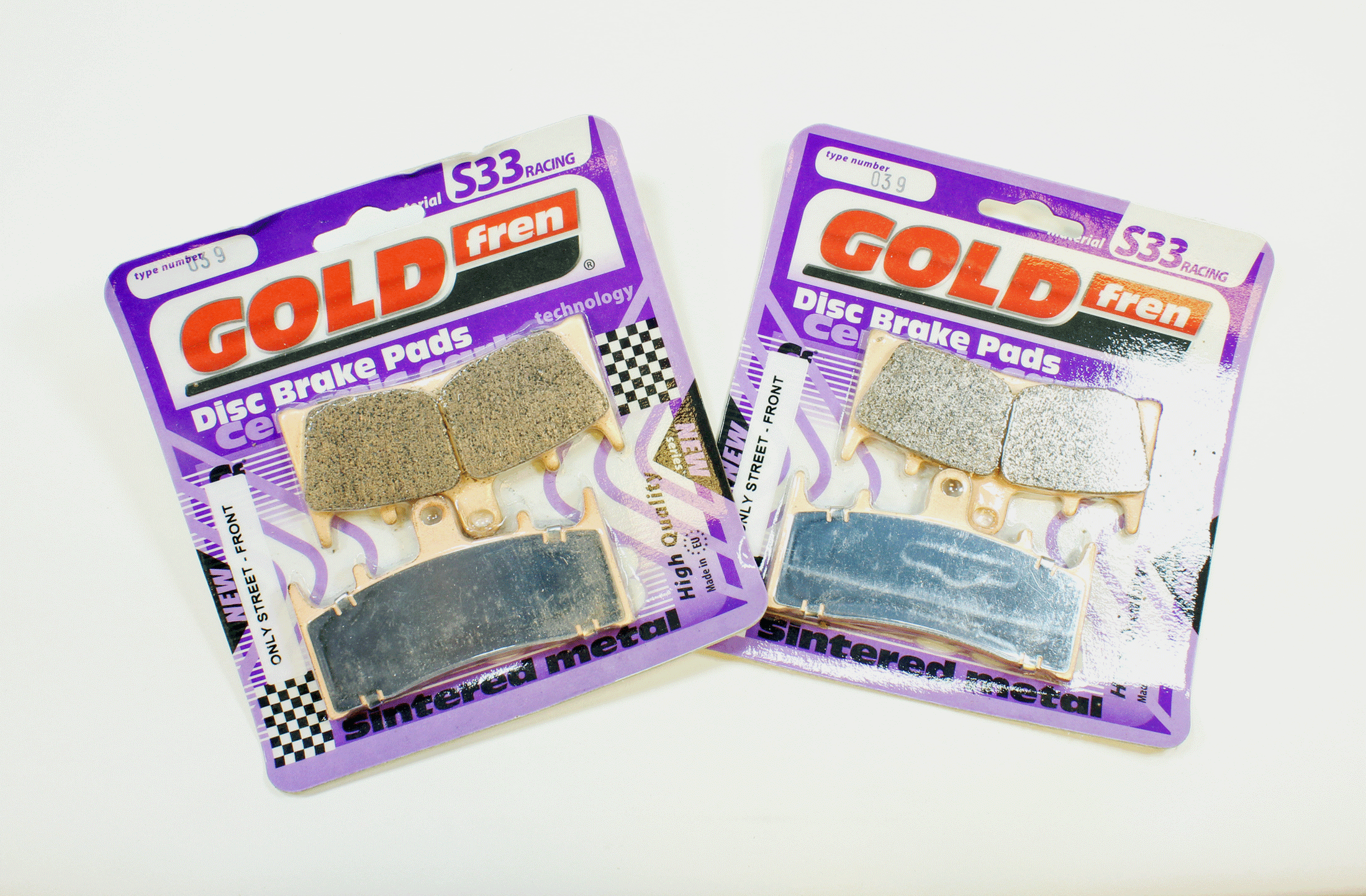 GoldFren Brake Pad Set S33 Ceramic Carbon for 2002-2003 Kawasaki Vulcan 1500:VN1500P Mean Streak-Front