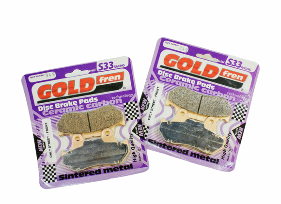 GoldFren Brake Pad Set S33 Ceramic Carbon for 1983-1985 Honda Nighthawk 650:CB650SC-Front
