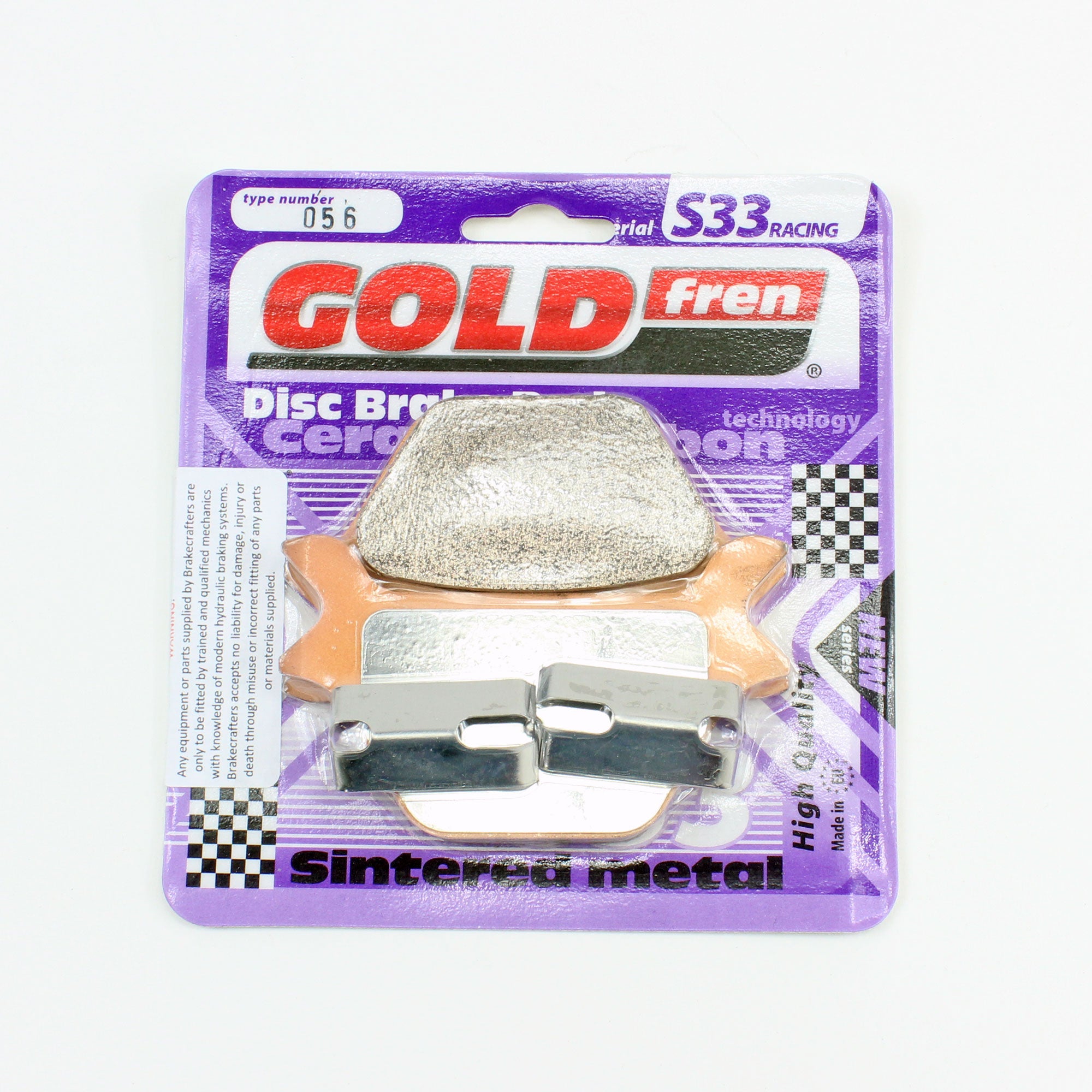 Brakecrafters Brake Pads GOLDfren S33-056 Ceramic Carbon Brake Pads - 1 Pair