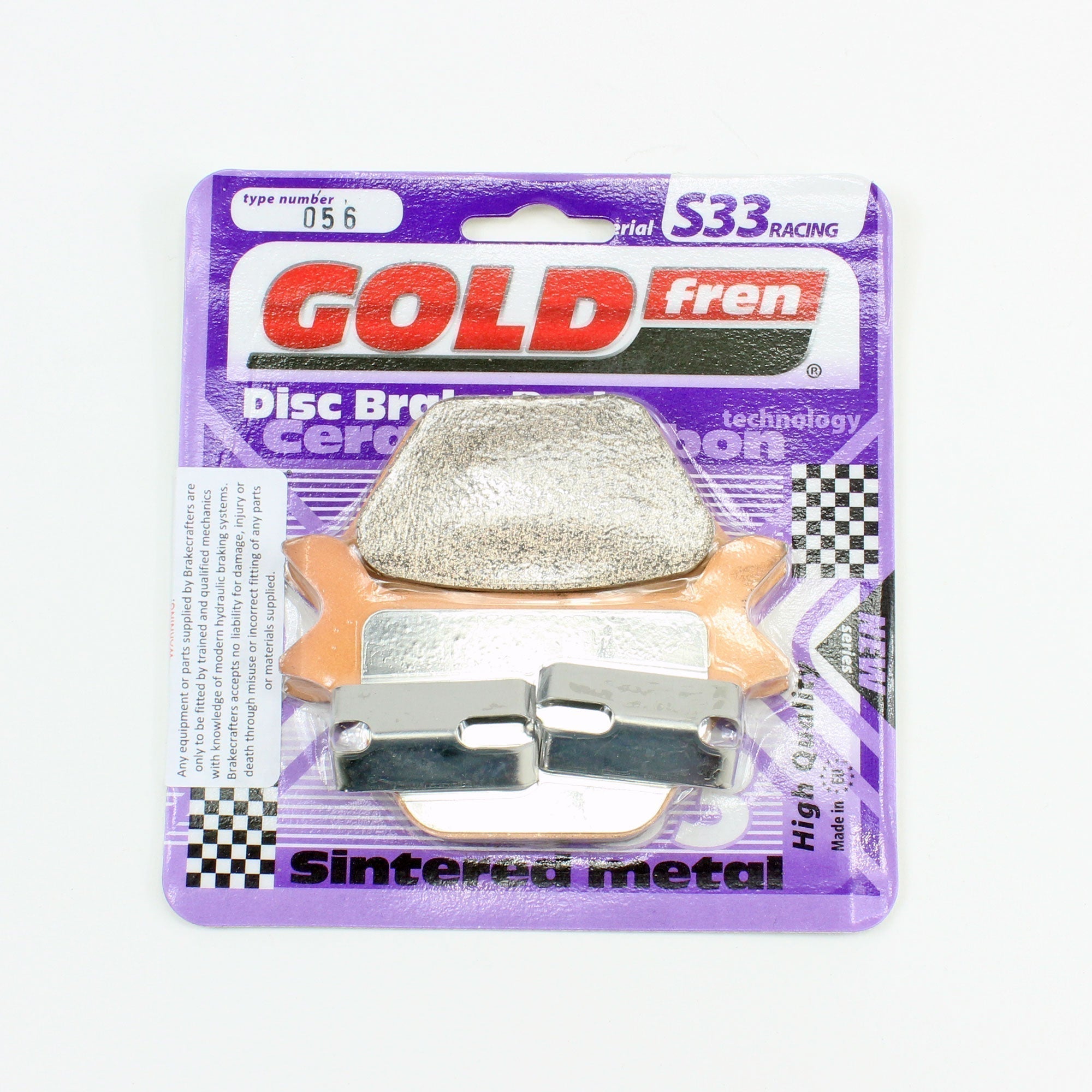 GoldFren Brake Pads S33 Ceramic Carbon  for 1993-1998 Harley-Davidson Dyna:Low Rider Convertible FXRS-Conv-Rear