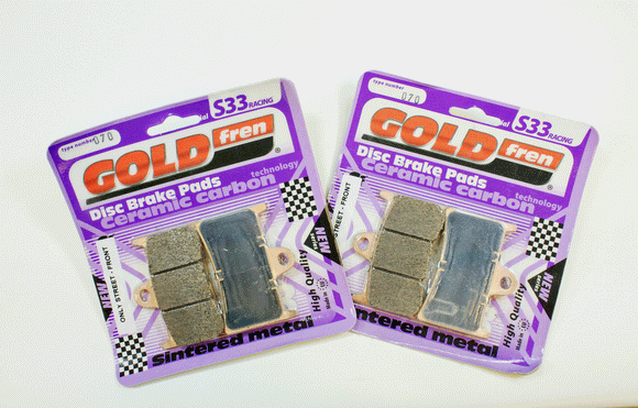 GoldFren Brake Pad Set S33 Ceramic Carbon for 2017 Yamaha FZ10-Front