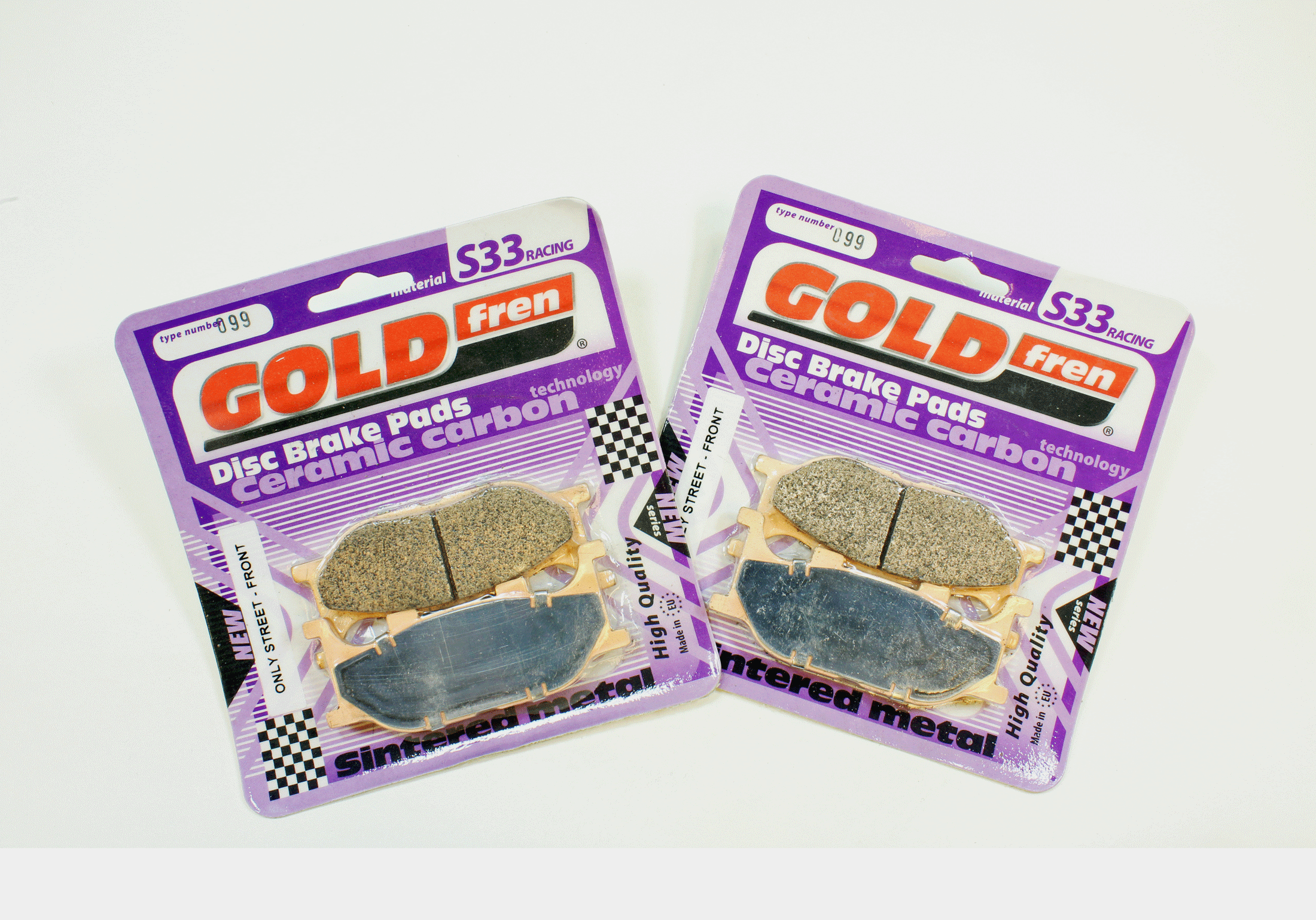 GoldFren Brake Pad Set S33 Ceramic Carbon for 2007-2014 Yamaha V Star 1300:XVS1300CT Tourer-Front