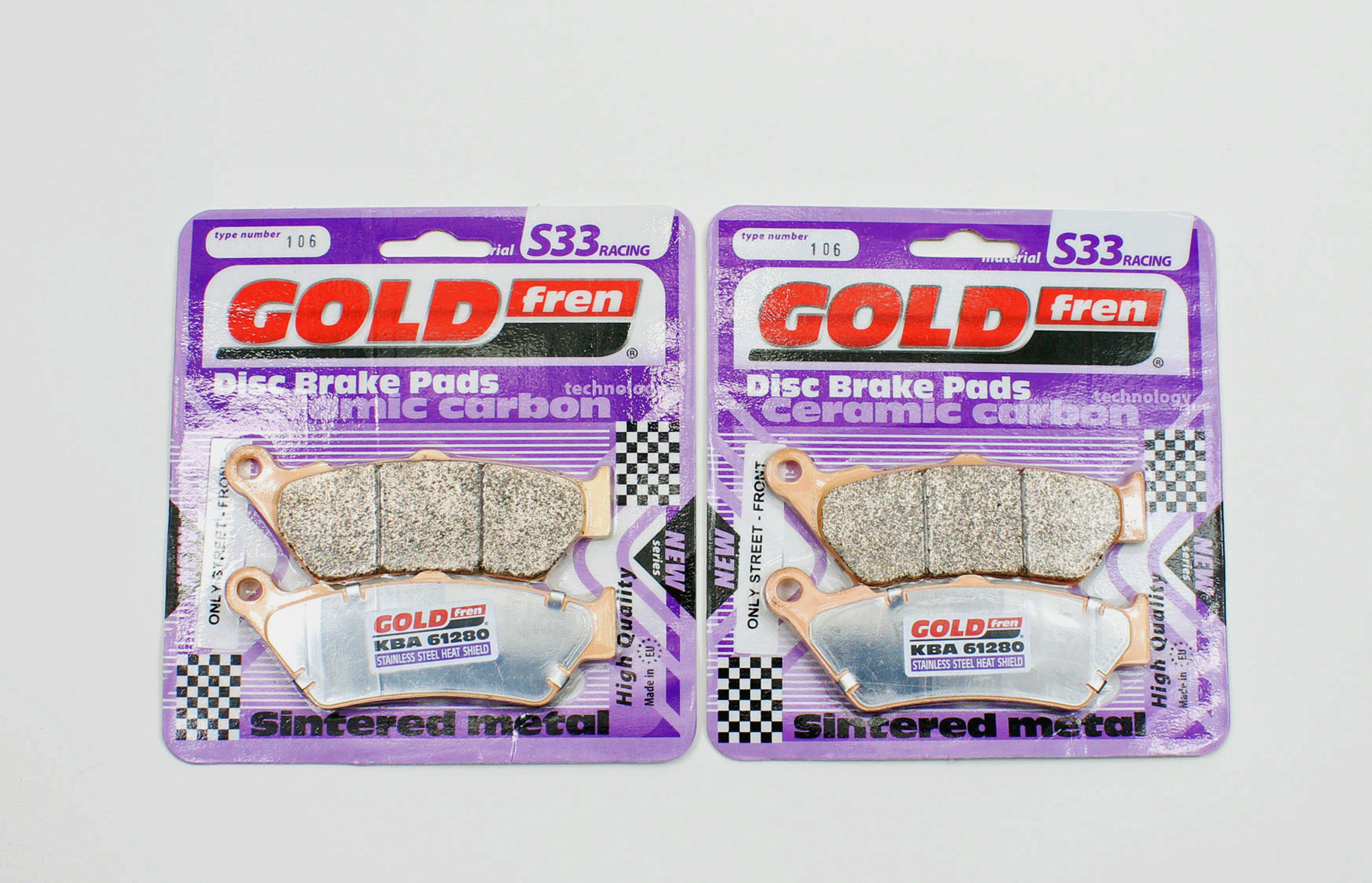 GoldFren Brake Pad Set S33 Ceramic Carbon for 2001-2003 Aprilia ETV1000:Caponord-Front - 2 Pair