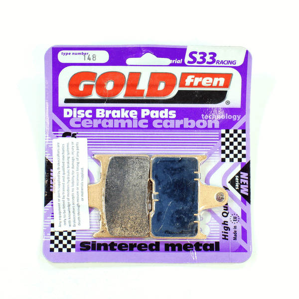 GoldFren Brake Pads S33 Ceramic Carbon  for 2014 Harley-Davidson Forty Eight:Hard Candy Custom XL1200X-Rear