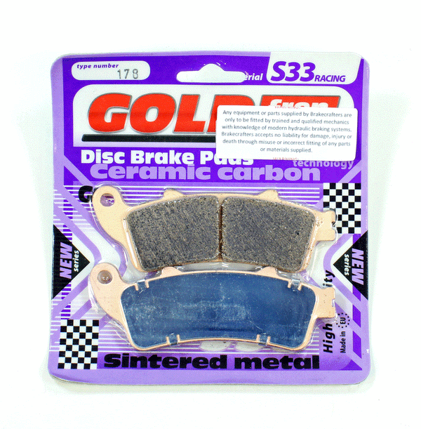 Goldfren S33-178 Ceramic Carbon Rear Brake Pads-1 Pair