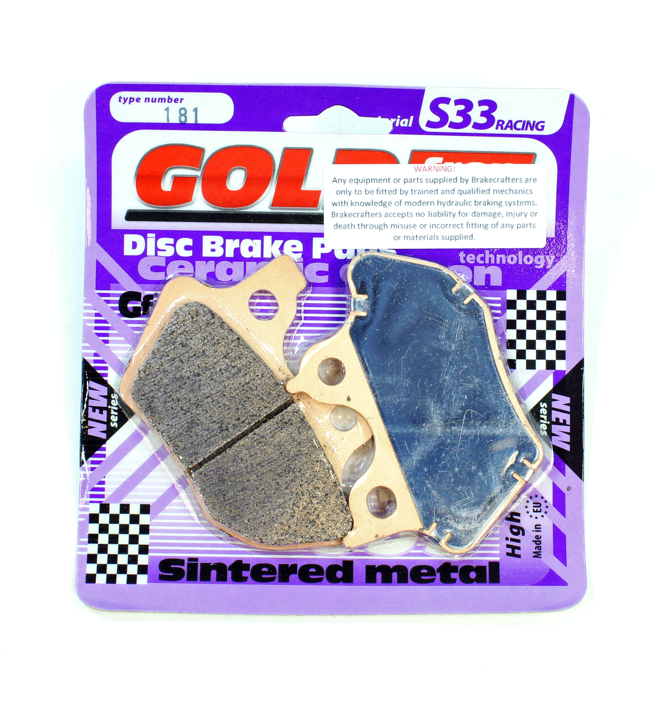 Goldfren S33-181 Ceramic Carbon Front Brake Pads-1 Pair