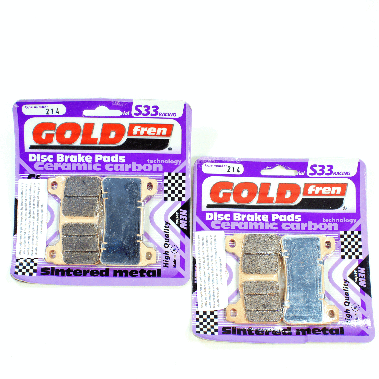 GoldFren Brake Pad Set S33 Ceramic Carbon for 2004-2015 Honda CBR1000RR-Front