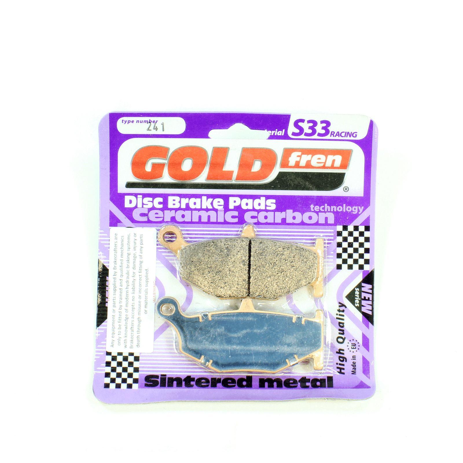 GoldFren Brake Pads S33 Ceramic Carbon  for 2006-2009 Suzuki GSXR750-Rear