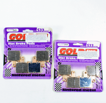 GoldFren Brake Pad Set S33 Ceramic Carbon for 2010-2014 Kawasaki Concours 14:ZG1400C ABS-Front