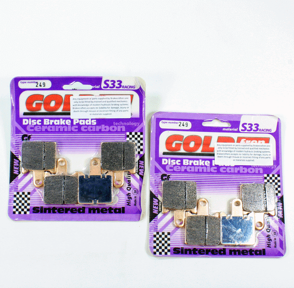 GoldFren Brake Pad Set S33 Ceramic Carbon for 2008-2016 Kawasaki Concours 14:ZG1400A ABS-Front