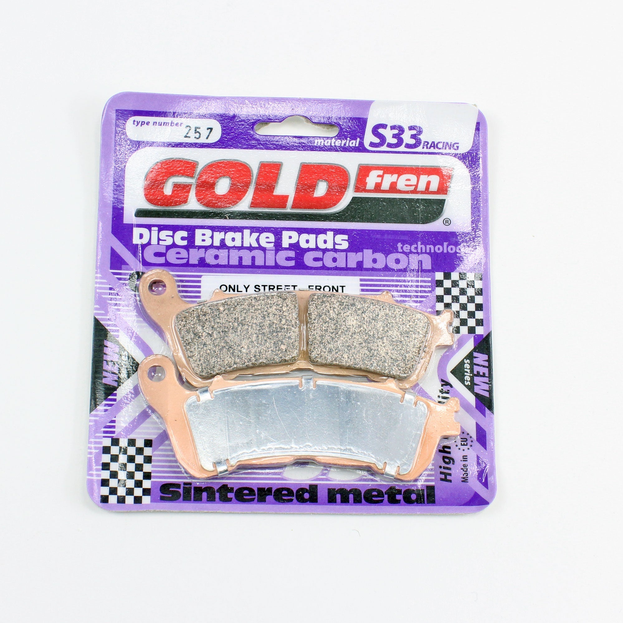 GoldFren Brake Pads S33 Ceramic Carbon  for 2014 Honda CB1100A:Deluxe-Front