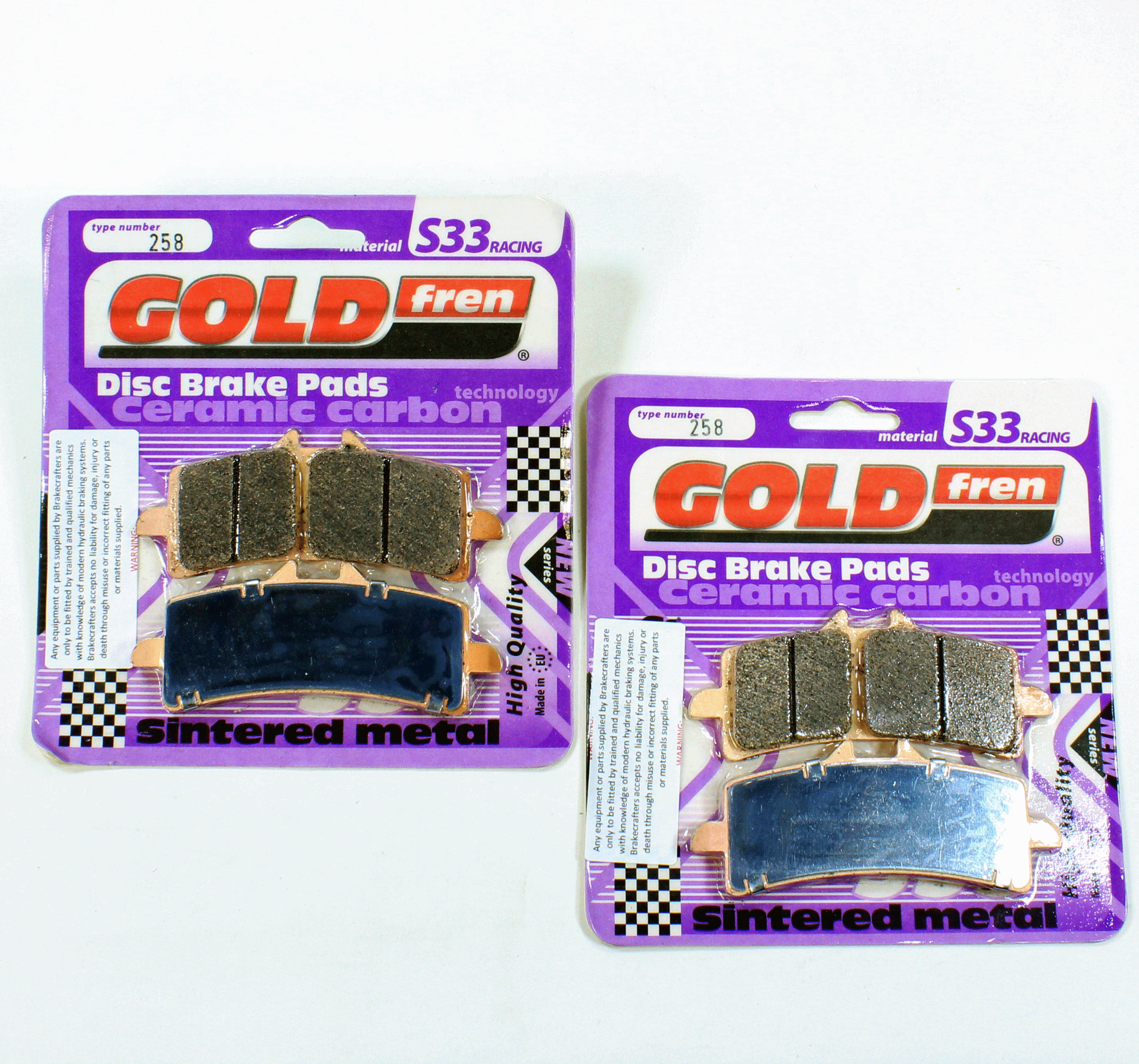 GoldFren Brake Pad Set S33 Ceramic Carbon for 2017 Triumph Speed Triple R-Front