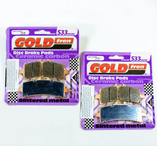 GoldFren Brake Pad Set S33 Ceramic Carbon for 2013 BMW HP4:Competition ABS-Front