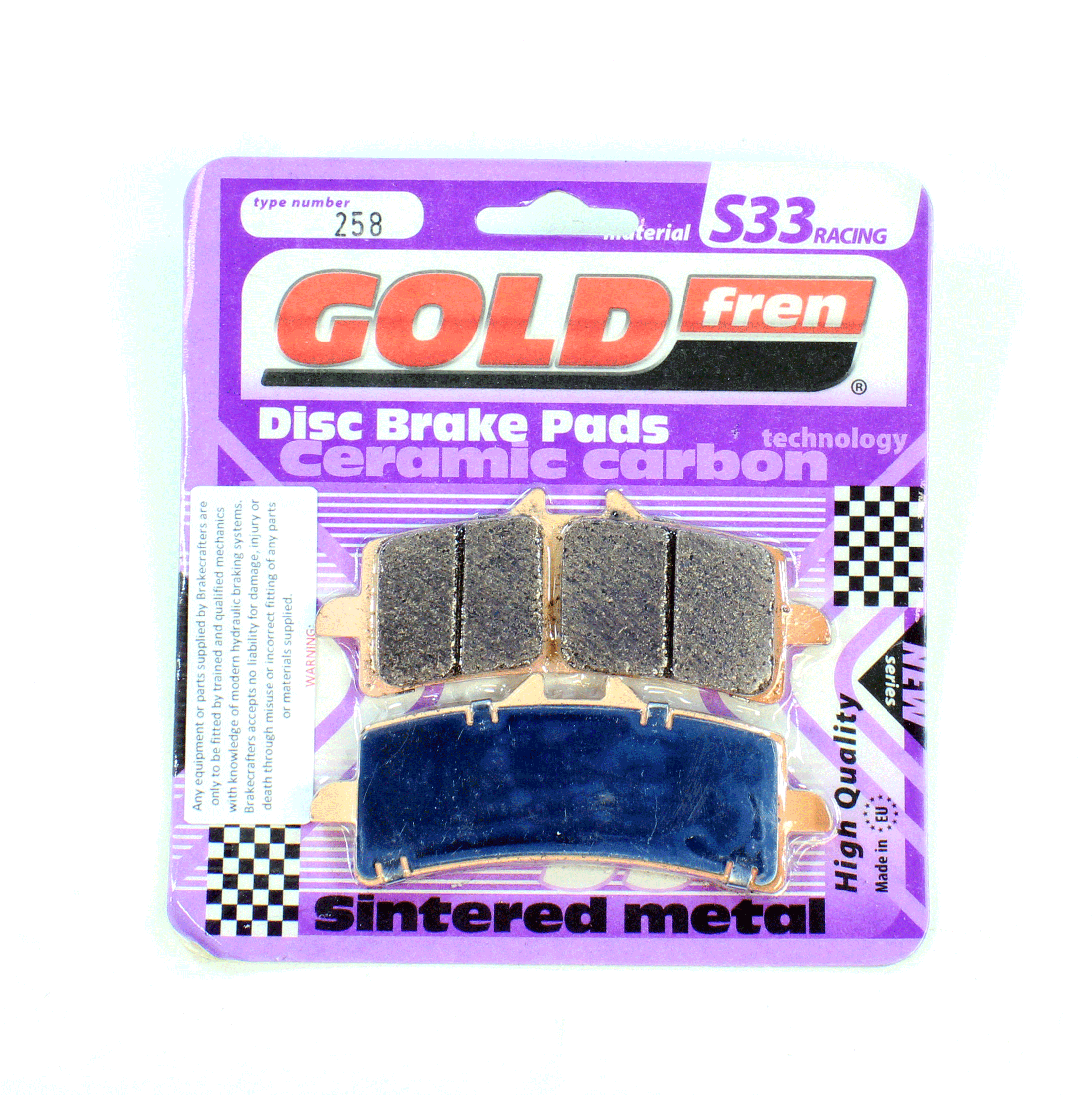 GoldFren Brake Pads S33 Ceramic Carbon  for 2017 Triumph Speed Triple R-Front