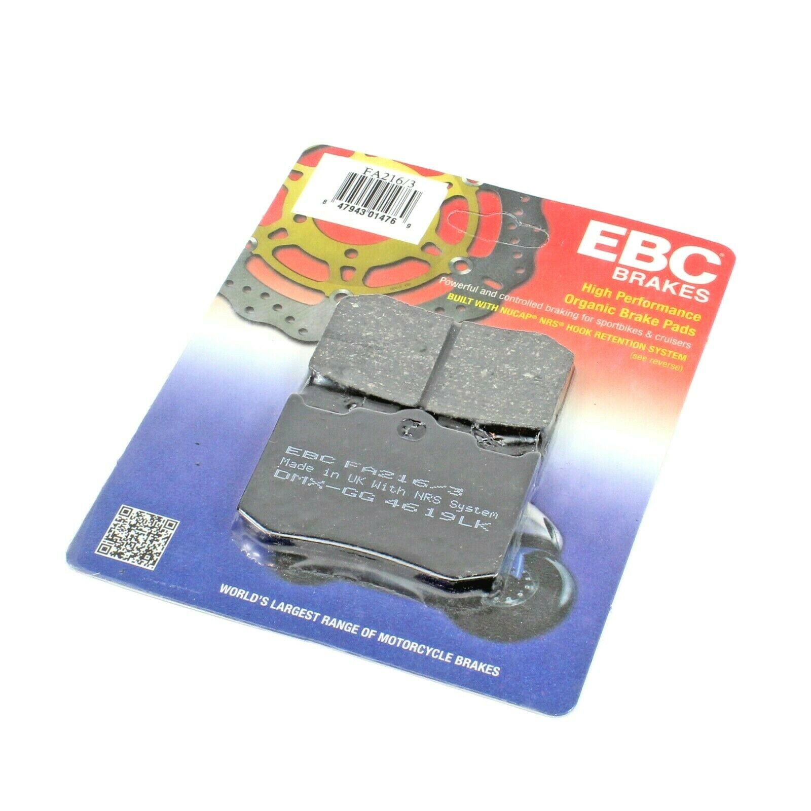 EBC Brake Pads Organic  for 2002-2003 Indian Spirit-Front/Rear