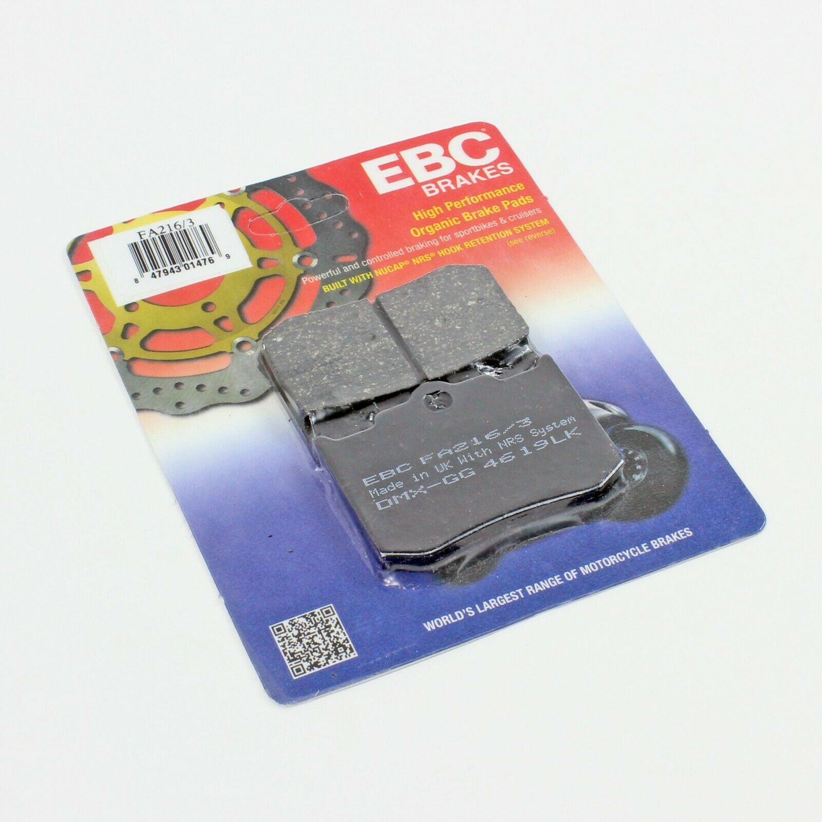 EBC Brake Pads Organic  for 2002-2003 Indian Spirit-Front/Rear